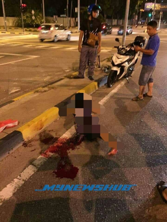 Wanita Putus Kaki Digilis Rider Langgar Lampu Isyarat