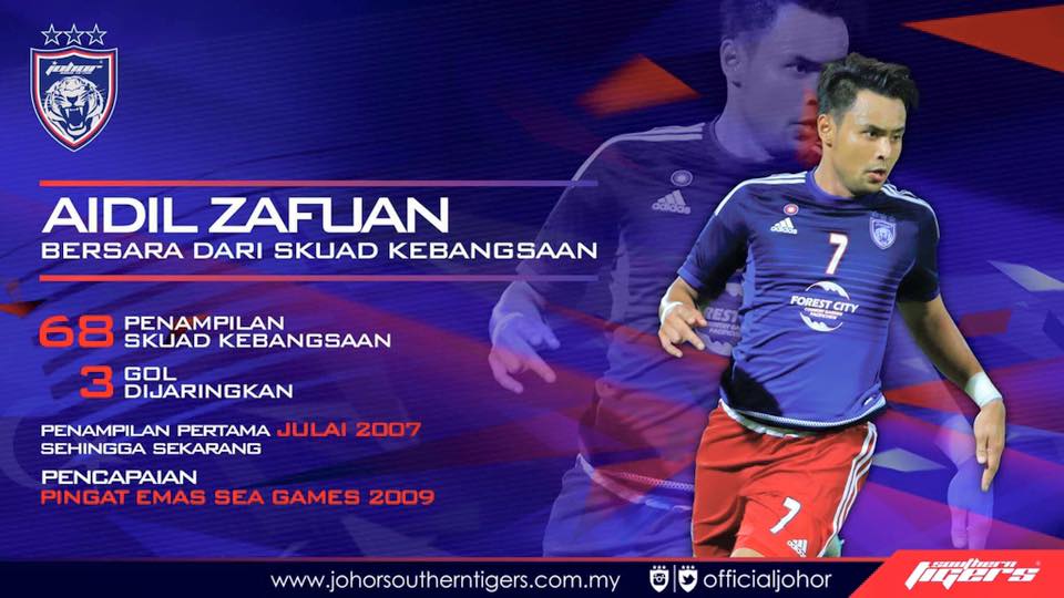 Aidil Zafuan Umum Bersara Dari Skuad Kebangsaan