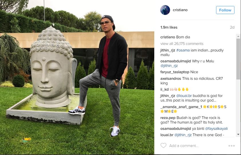 Pijak Tapak Patung Buddha, Ronaldo Dikecam Penganutnya