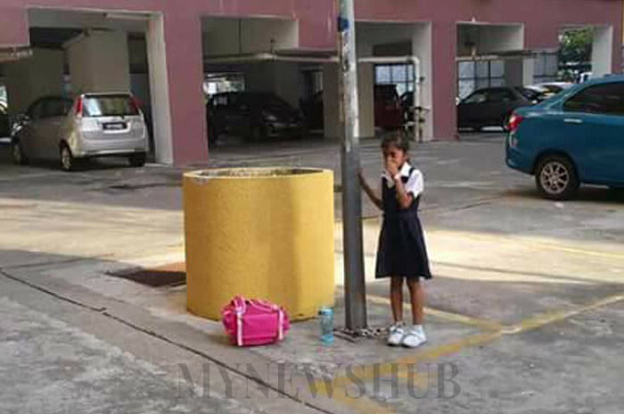 Rantai Kaki Anak Di Tiang Kerana Enggan Hadir Kelas