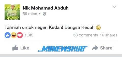 Tahniah Bangsa Kedah! - Nik Abduh