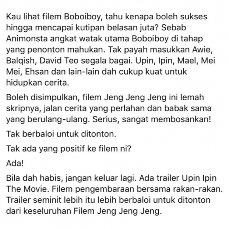 Tak Jadi Cerita Jika Hanya Tampilkan Upin Ipin - Norman