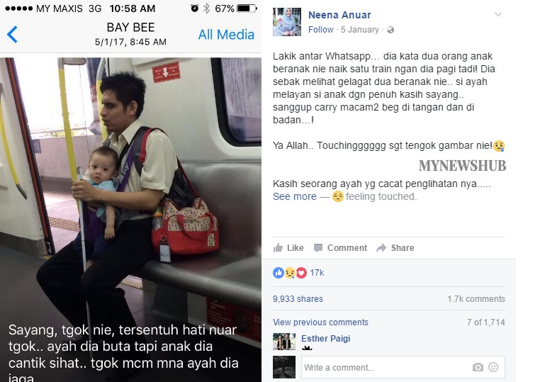 Kasih Seorang Ayah Yang Cacat Penglihatannya...