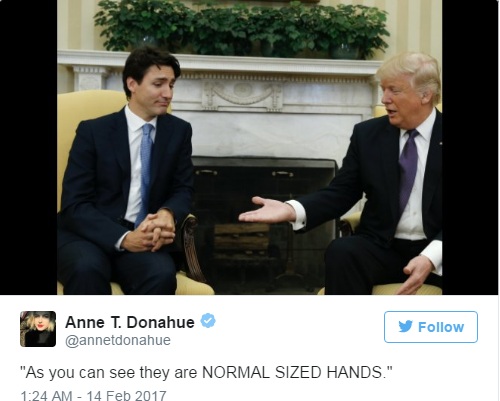 Netizen Parodikan Foto PM Kanada Salam Trump