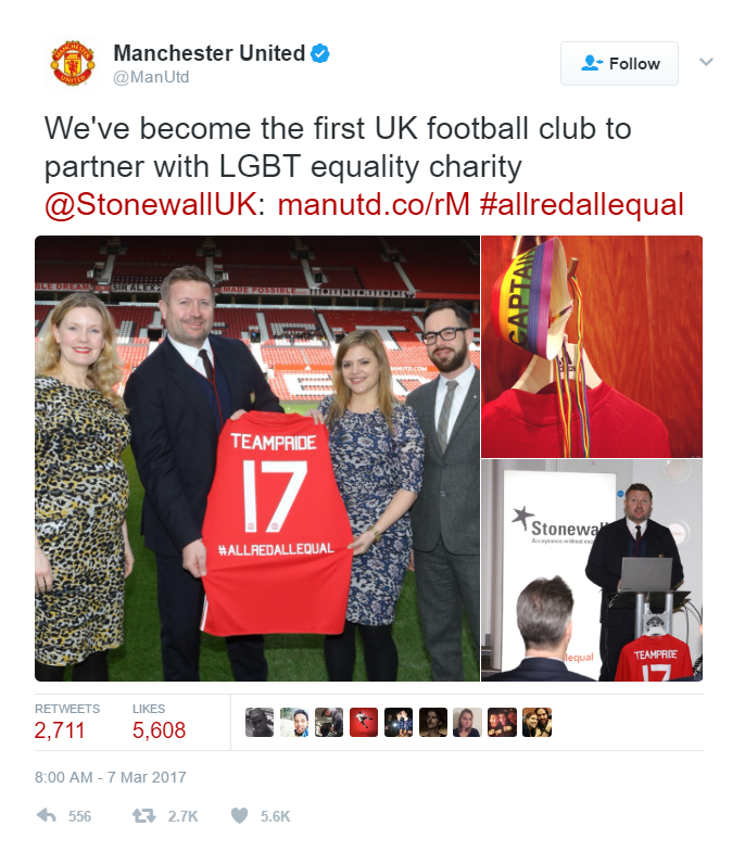 Manchester United Sah Bekerjasama Dengan LGBT!