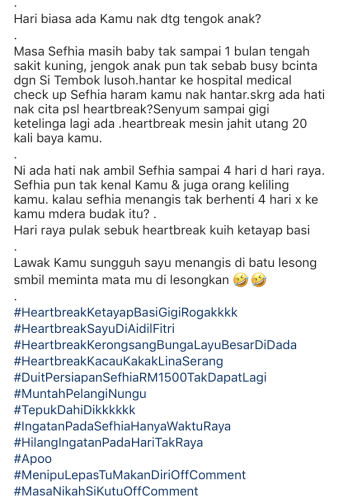 Mahu Jaga Anak, Elly Mazlein Sindir Azmi, Faye Di IG